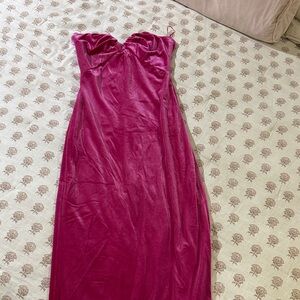 Zara Velvet Pink Sweetheart Dress